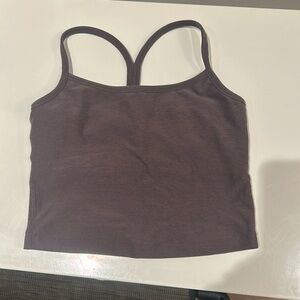 Beyond Yoga spacedye slim racerback cropped tank dark grey